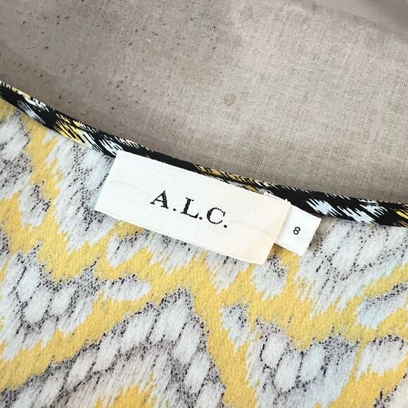 A.L.C. Multicolor Kendall Silk Sleeveless Asymmetrical Lined Sundress Size 8 - Picture 10 of 13